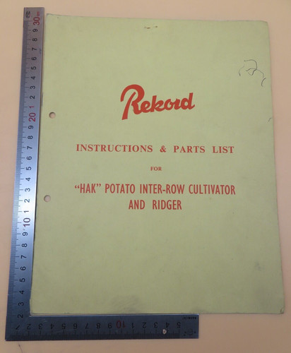 Rekord instructions parts list - instructions,